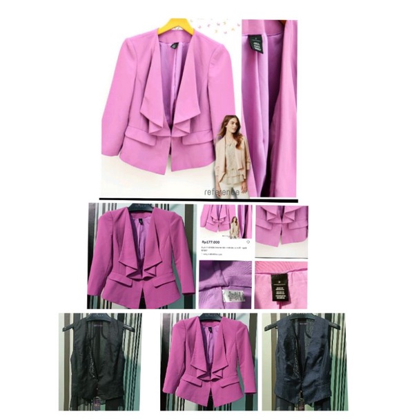 Blazer Wanita RL 875 WHBM Assmetris Front Drape Soft Purple Original Branded