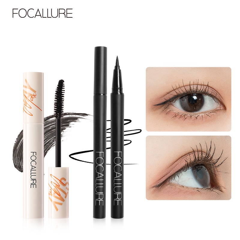 FOCALLURE 2PCS Waterproof Eyeliner &amp; Curling Mascara Set-Paket