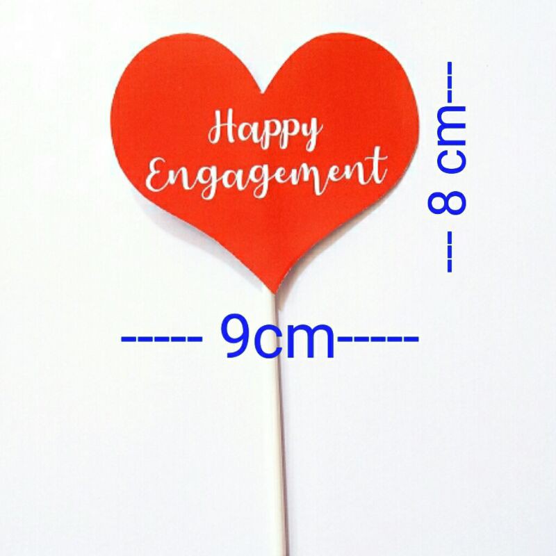 topper toper hiasan tusukan dekorasi kue cake nasi tumpeng happy engagement pertunangan tunangan