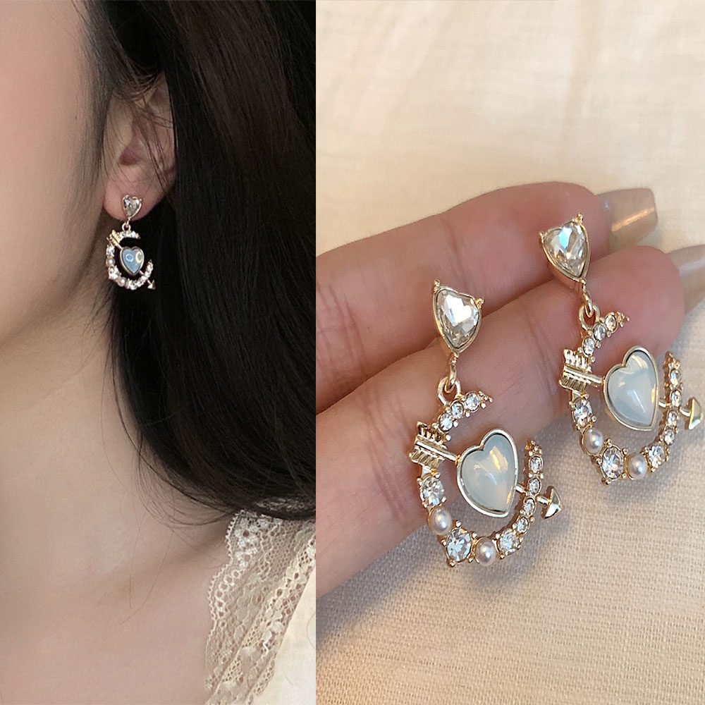 Alice Anting Tusuk Desain Hati Hias Opal Gaya Retro Untuk Wanita