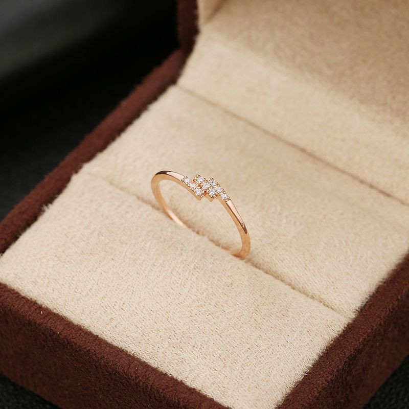 Pandora Cincin 14K Rose Gold 14K Hias Berlian Zirconia Kubik Dengan Kotak Untuk Pernikahan