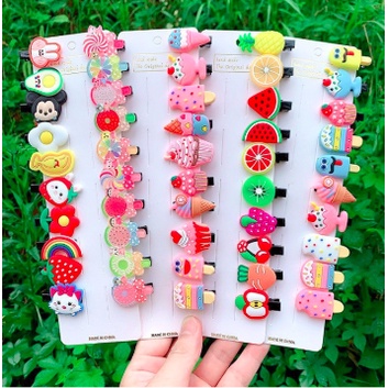 Jepitan anak 5Pcs / Set Jepit Rambut Anak Karakter 1 Set Jepitan Rambut Anak Motif Kartun Hair Clip Korea AC016 Jepitan rambut aesthetic