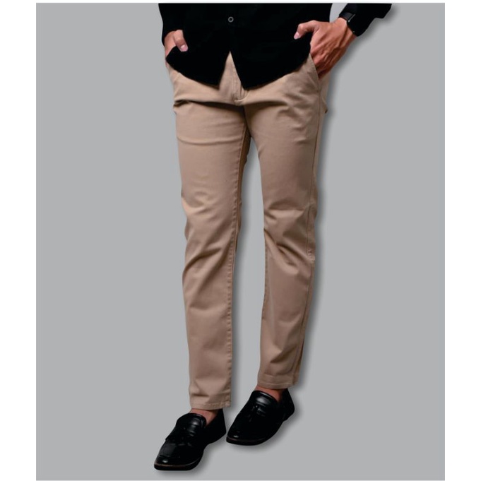 RAF DNM Celana Chino Chinos Cino Pria Slimfit Original Warna Moka