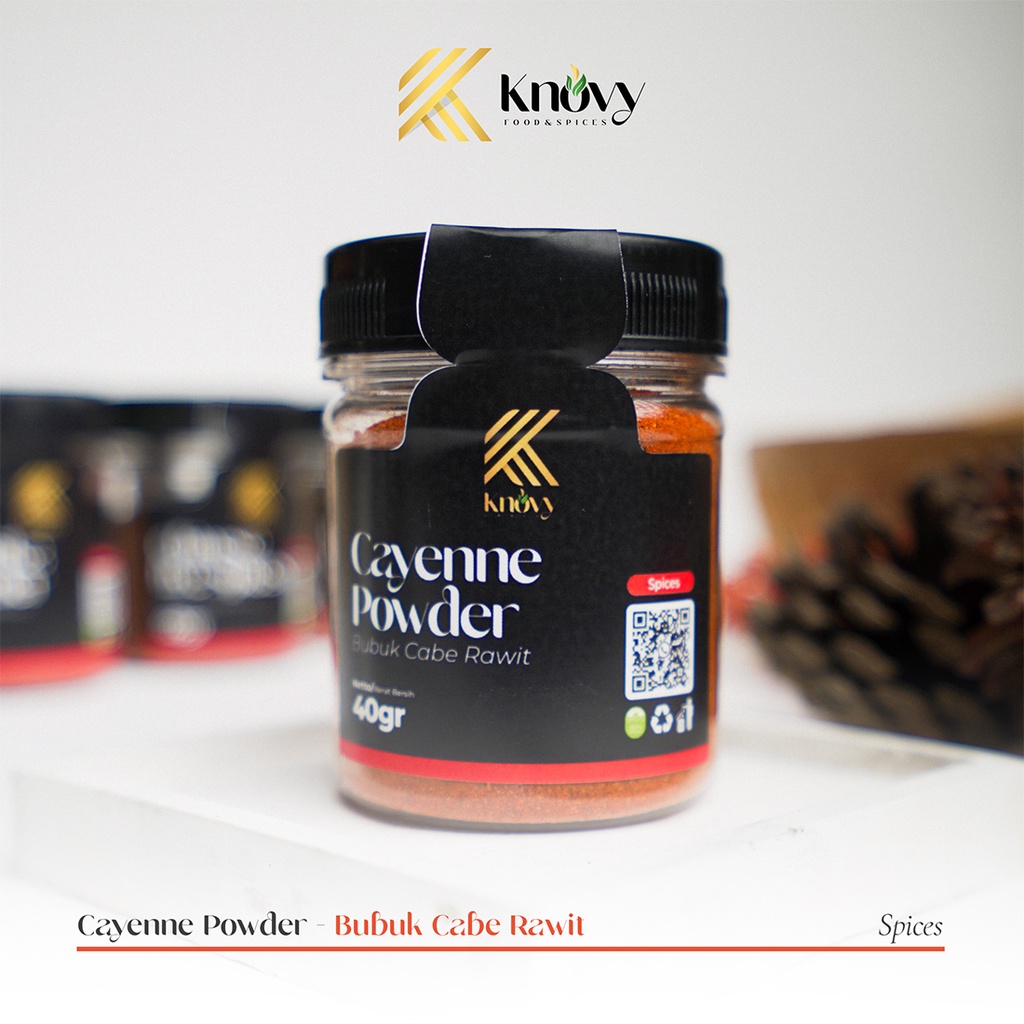 

KNOVY Cayenne Powder Bubuk Cabai Rawit Merah Serbuk Cabe Rempah Bumbu Masakan Dapur Makanan Asia 40 Gram