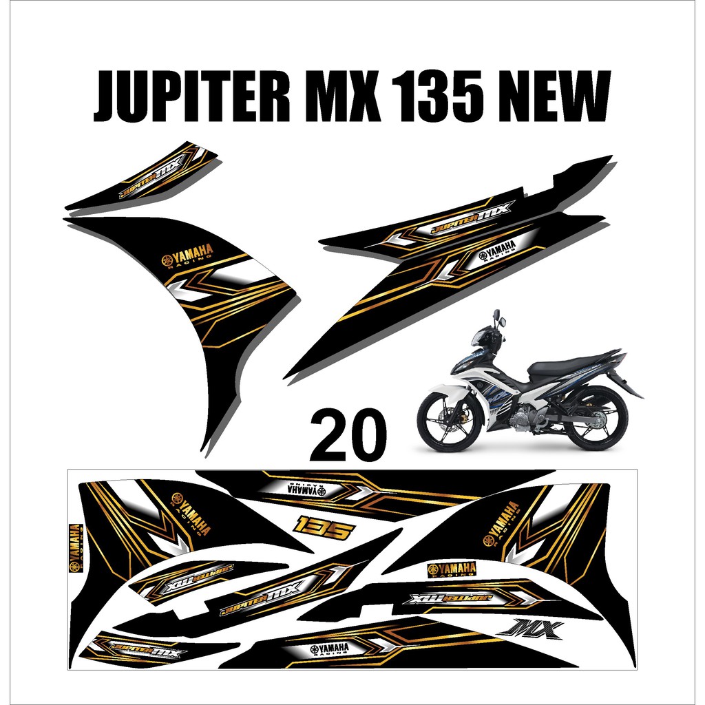 Stiker Sticker Striping Lis Variasi Yamaha Motor MX NEW 135 Keren Murah Desain DS MXN – 20