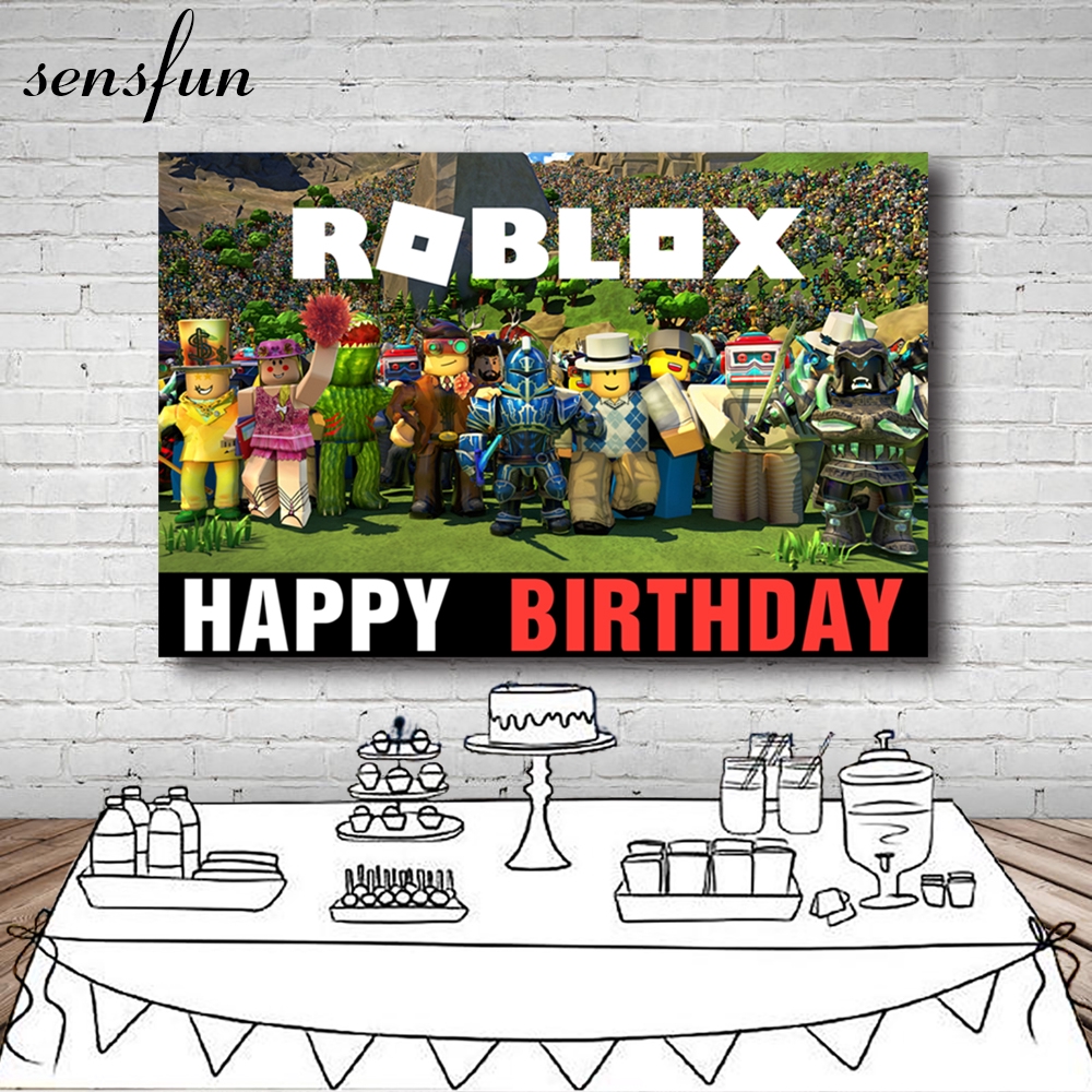 New Design Roblox Backdrops For Photo Studio Boys Game Theme Birthday Party Photography Backgrounds Custom Photocall Supplier Custom Name Photo Shopee Indonesia - roblox backgrounds id