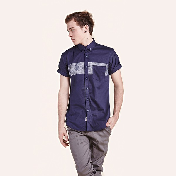 Unik Kemeja S/S Biru Tua by RAF (07901447) Murah