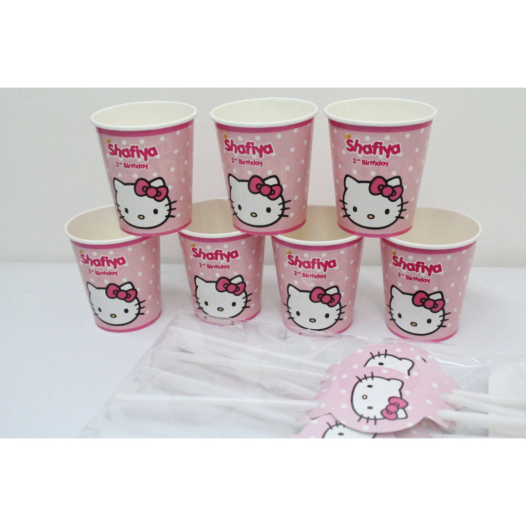 Gelas Kertas Karakter Hello Kitty / Papercup Karakter Hello Kitty