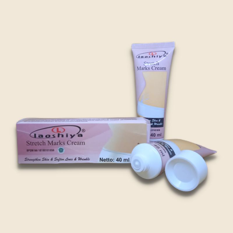 CREAM STRETCHMARKS Ampuh LAOSHIYA Krim Penghilang StretchMarks 40 ml BPOM Original 100%