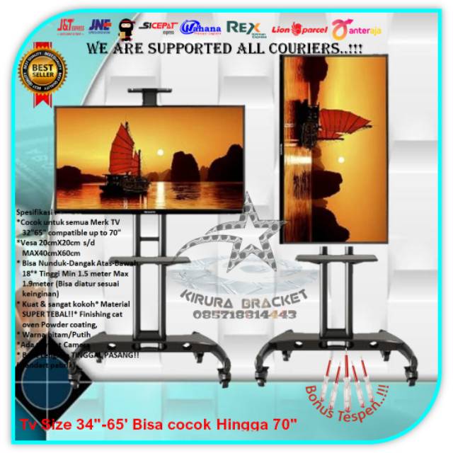 TERMURAH!! Bracket Tv Standing LED LCD 32&quot;-65&quot; Max 70&quot; AVA1500-60-1P