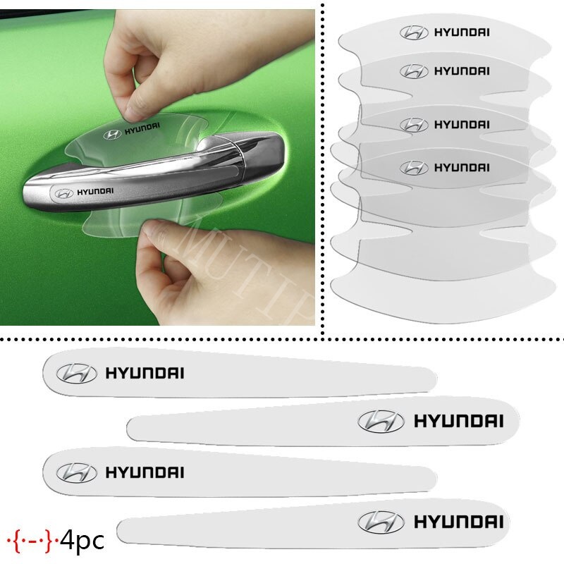 8pcs Stiker Pelindung Gagang Pintu Mobil Transparan Anti Gores Untuk Hyundai Getz Accent Atoz i20 Trajet H1 i10