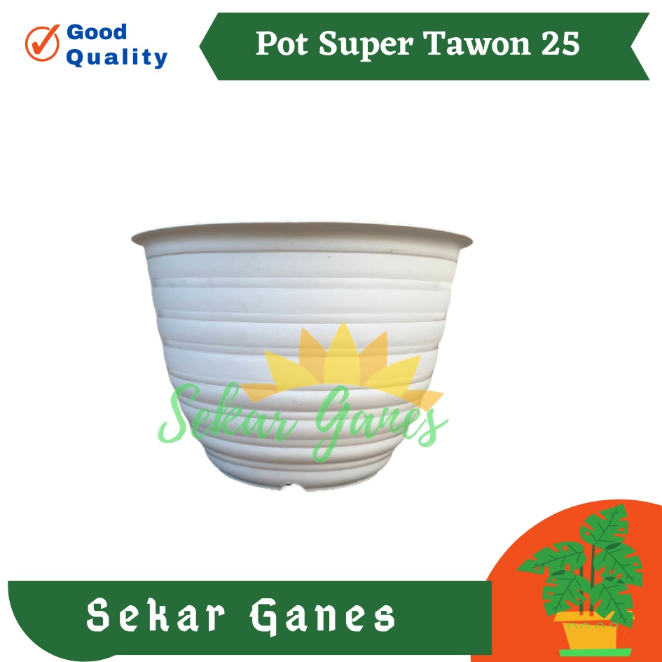 Pot Super Tawon 25 putih ukuran 25 cm Pot bunga hias tanaman plastik