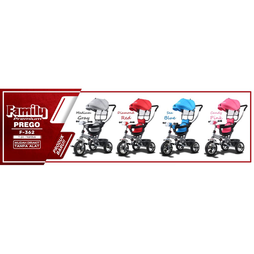 Family Tricycle PREGO F-362 / Sepeda Anak Roda Tiga