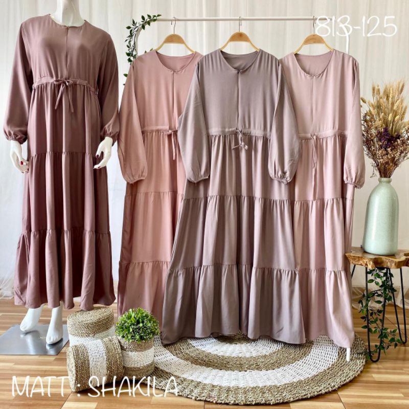 GAMIS SUSUN POLOS SHAKILA PREMIUM