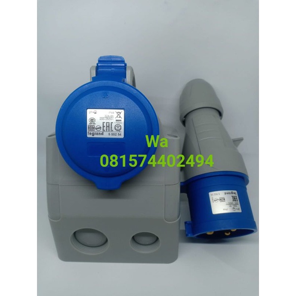 Surface mounting legrand 32a 1phase ip44 3pin harga set