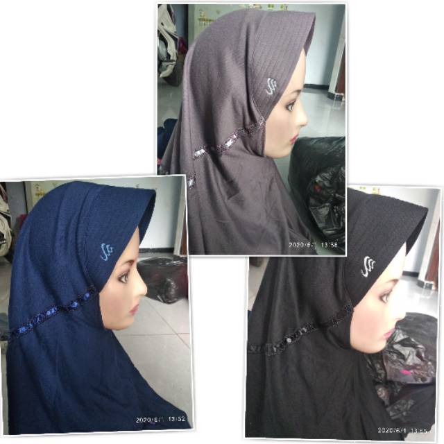 Rabbani Innova S Hitam Abu Navi Keky - Jilbab Rabbani Innova S