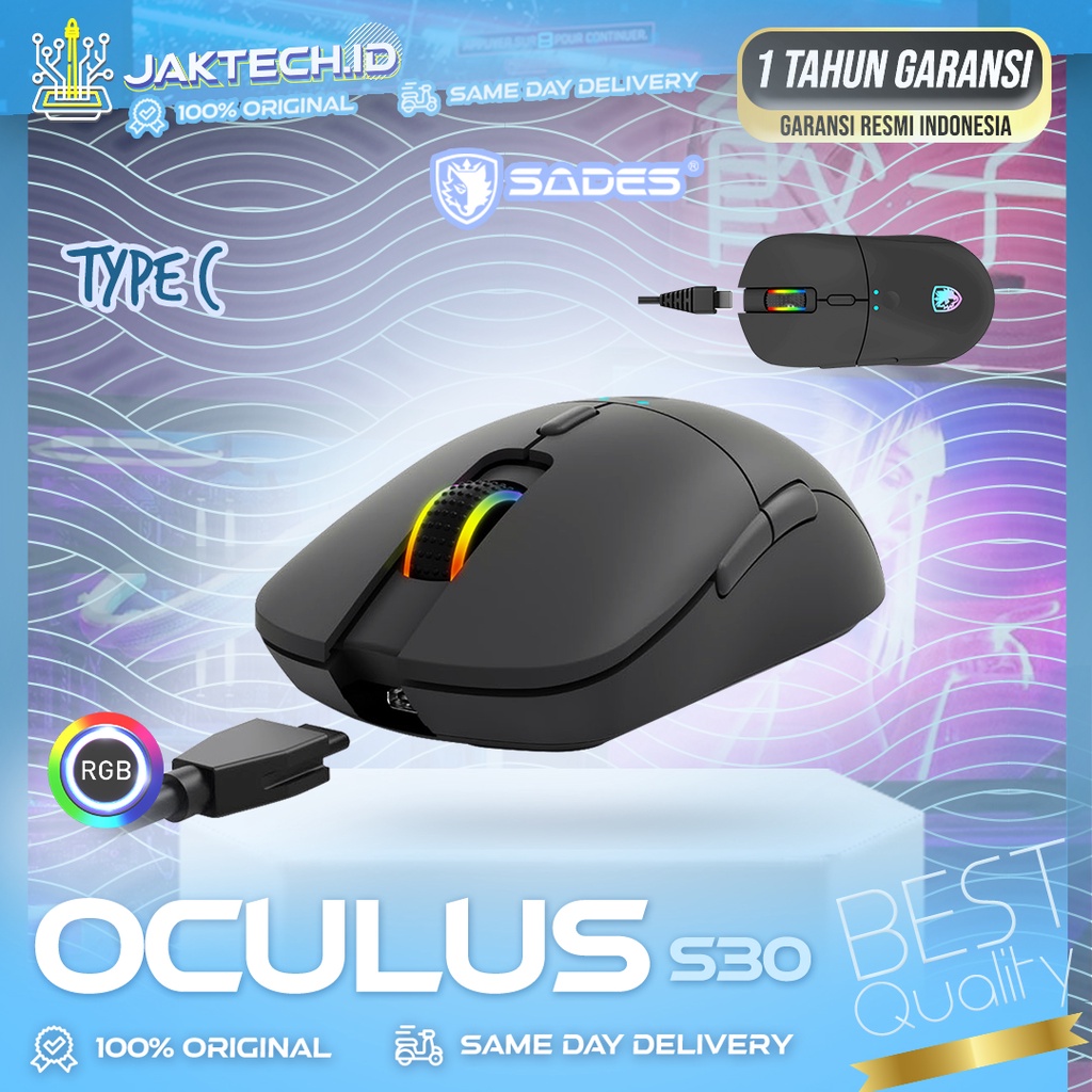 Sades Oculus S30 Mouse Gaming Wireless RGB Dual Connection