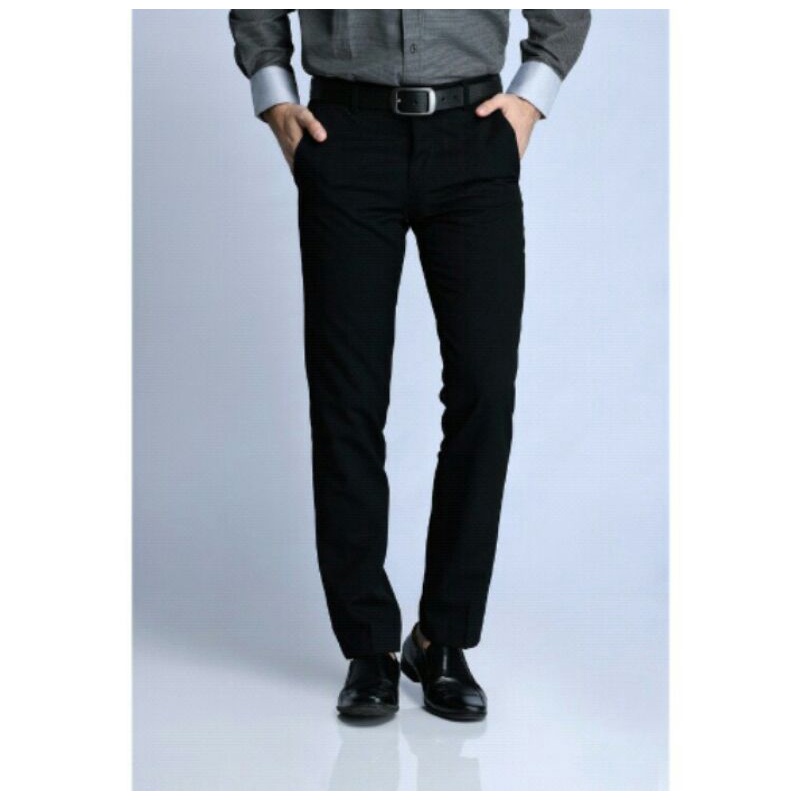 cardinal celana panjang pria formal slimfit hitam by cardinal original