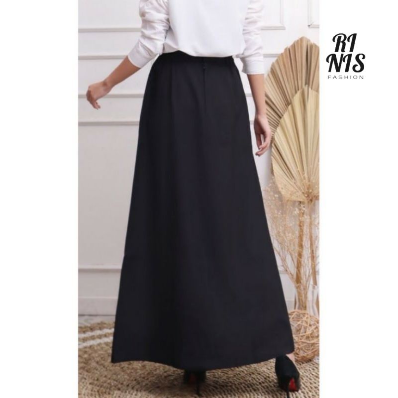 PROMO / BAHAN PREMIUM / Gratis Ongkir Rok A Line Panjang Kerja Wanita Kantor Hitam / Rok A Line