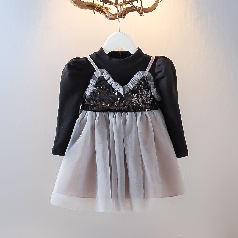 LittleAaron DRESS SENNA SQUIN EBV Baju Dress Anak Perempuan Import