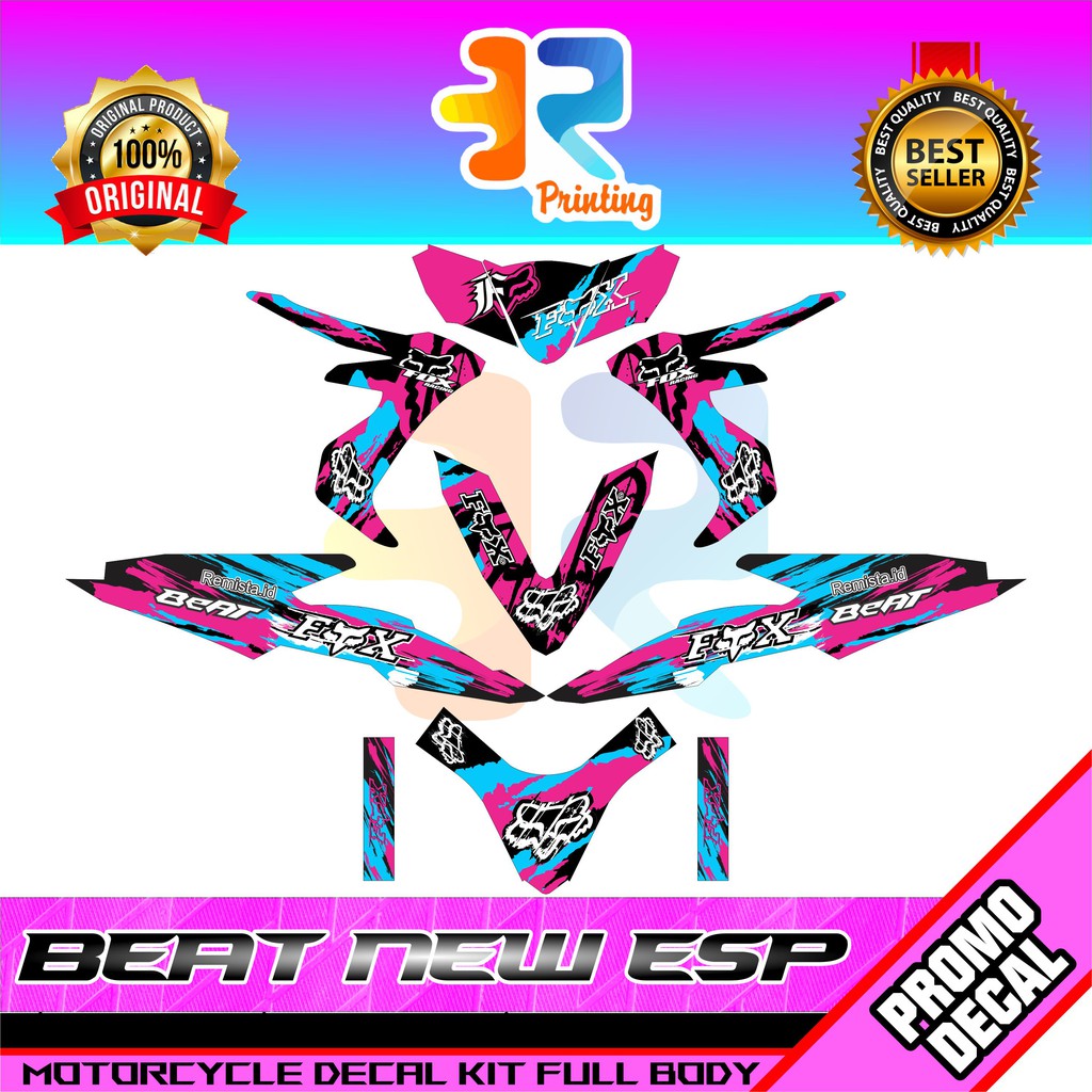 STIKER DECAL STRIPING MOTOR BEAT NEW ESP Fox Racing STICKER LOGO EMBLEM FULL BODY