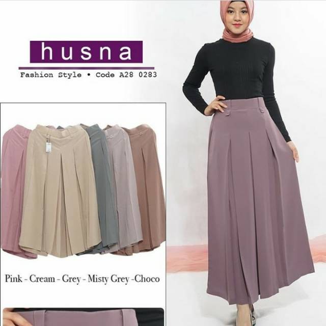 0283 HUSNA ROK KULOT (PRE ORDER) KANCING DEPAN 2 SEJAJAR