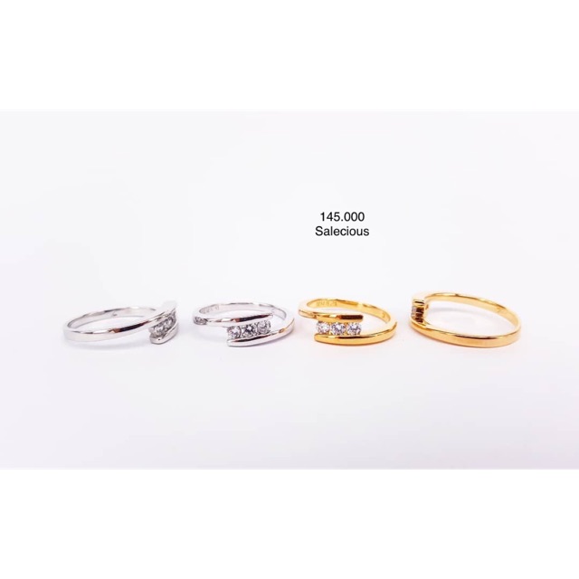 Cincin perhiasan Lapis emas luxury dengan zircon italy asli