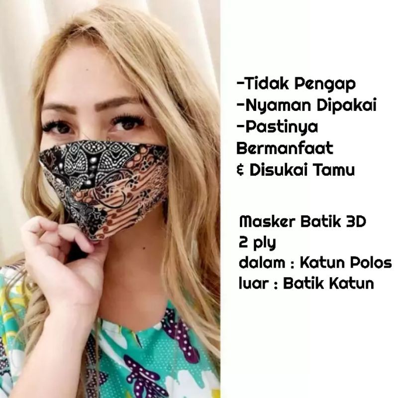 Souvenir Masker 3D Kain Batik Suvenir Sovenir Pernikahan Kantor Aqiqah Nikah Murah