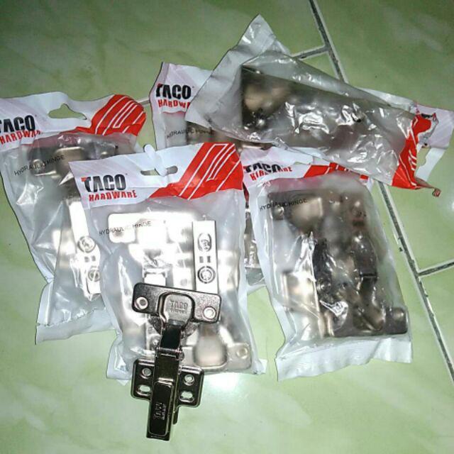 Sepasang Engsel Sendok Slow Motion Lurus Merk Taco Untuk Pintu Lemari Kabinet Kitchen Set