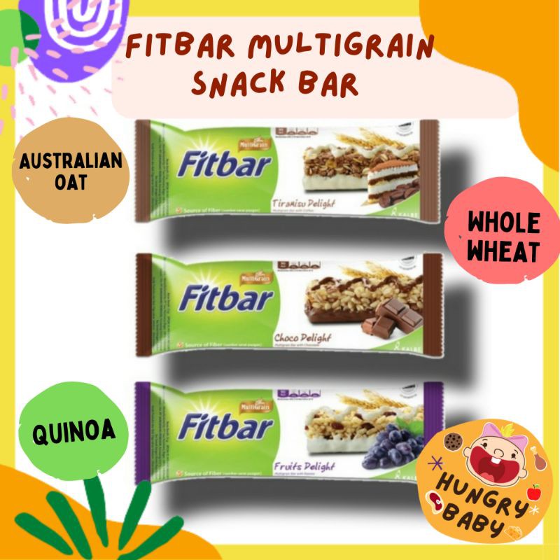 Fitbar Multigrain 22 gram / Snack Cemilan Diet 22 g / Energy Bar Gandum Utuh