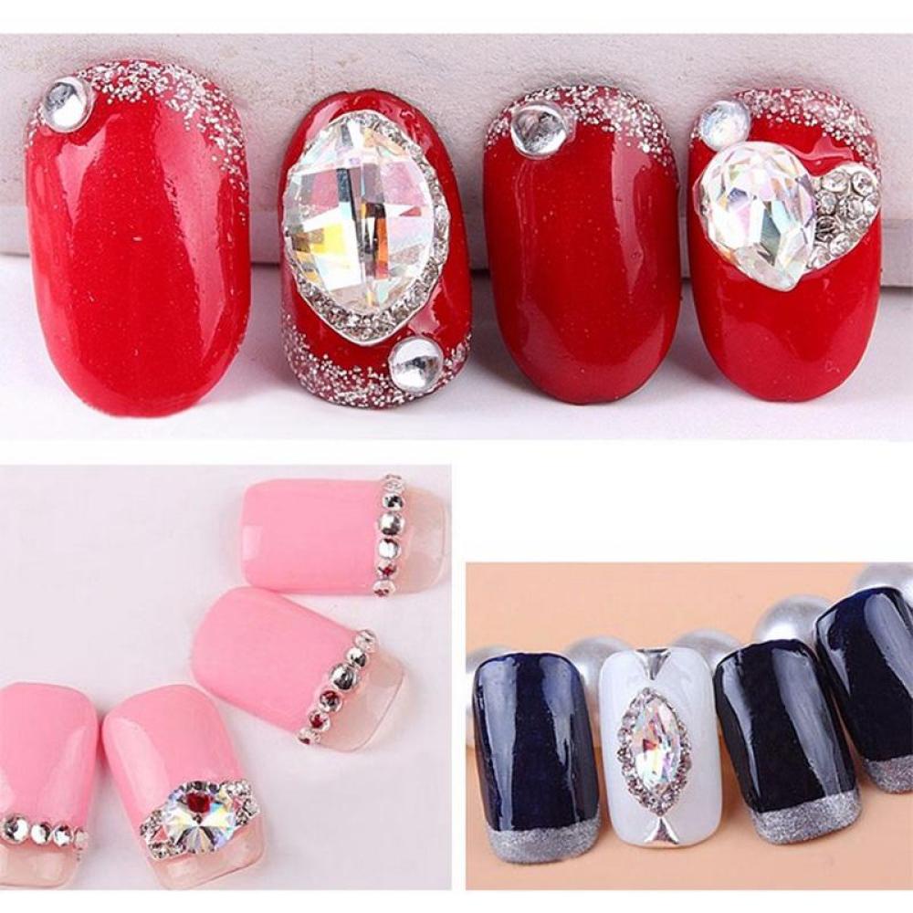 Timekey 18pcsset Berlian Imitasi 3D Bahan Alloy Untuk Dekorasi Nail Art A7K3