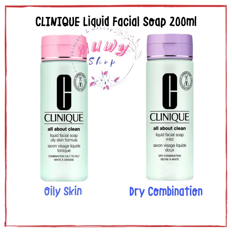 CLINIQUE Liquid Facial Soap Mild / Oily Skin 200ml sabun muka