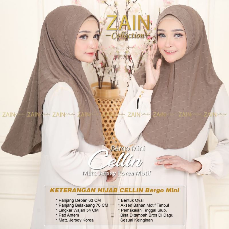 JILBAB BERGO CELLIN ORI ZAIN COLLECTION-Smoke grey