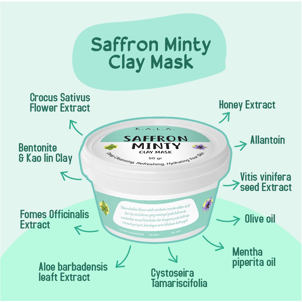 (PROMO) KALA Saffron Minty Clay Mask Exclusive Series / KALA Minty Clay Mask / Clay Mask KALA