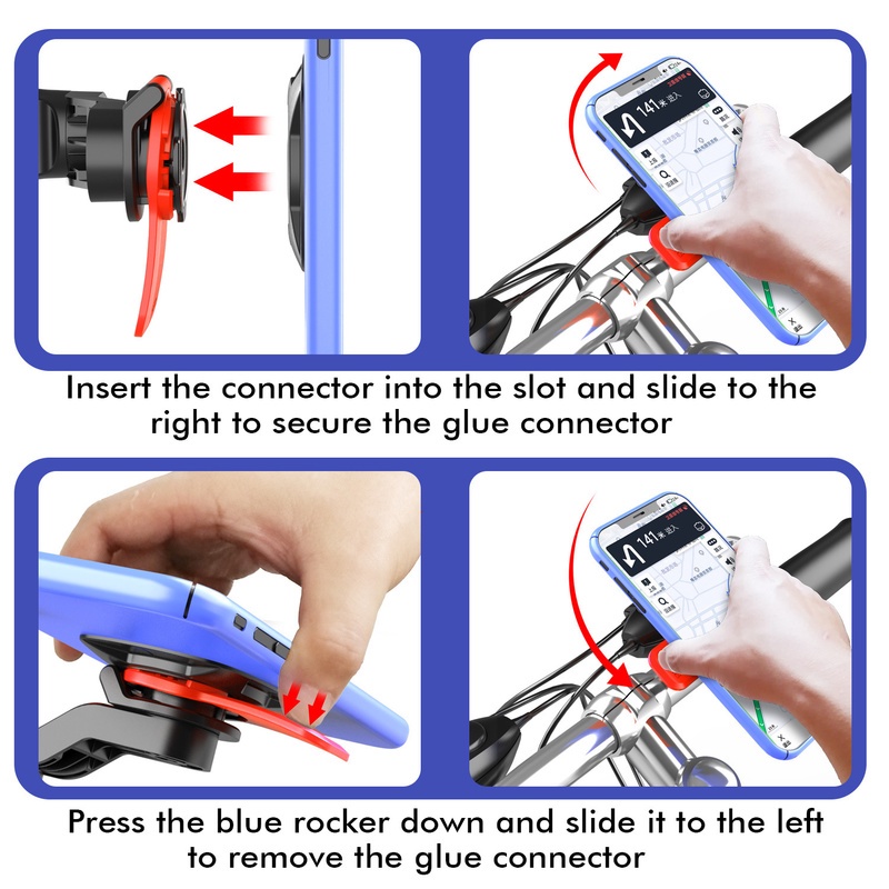 Holder Handphone 4.7-7.2 Inch Universal Anti Goyang Untuk Sepeda Gunung / Motor