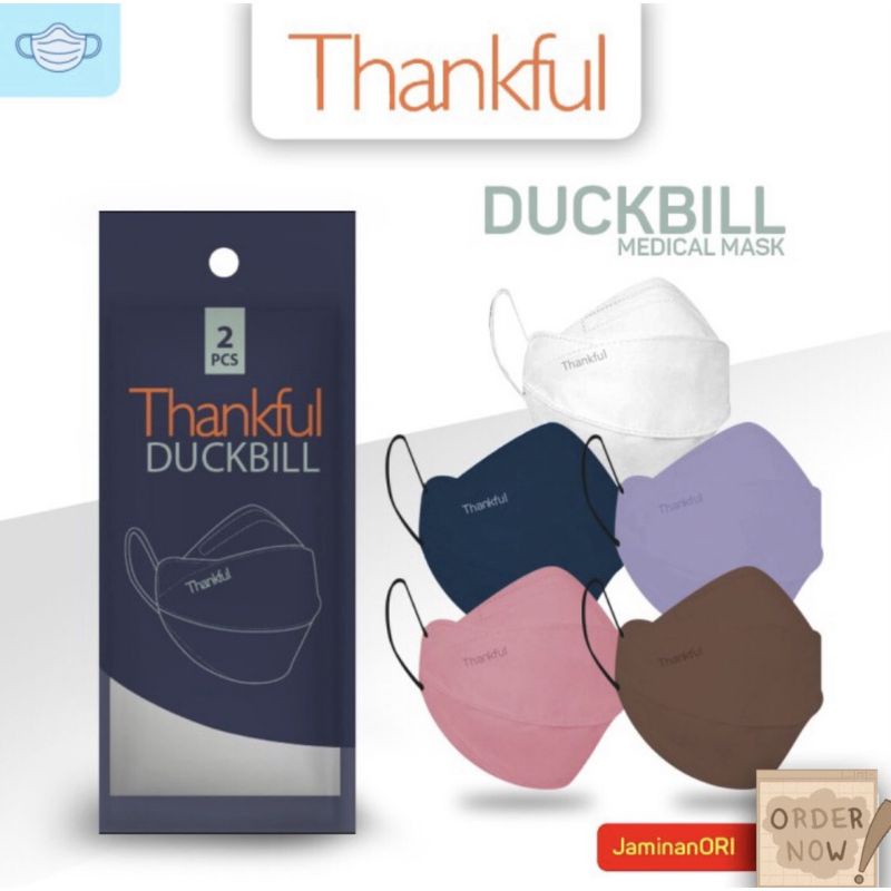 Thankful Duckbill Earloop 4 ply sachet isi 2 pcs