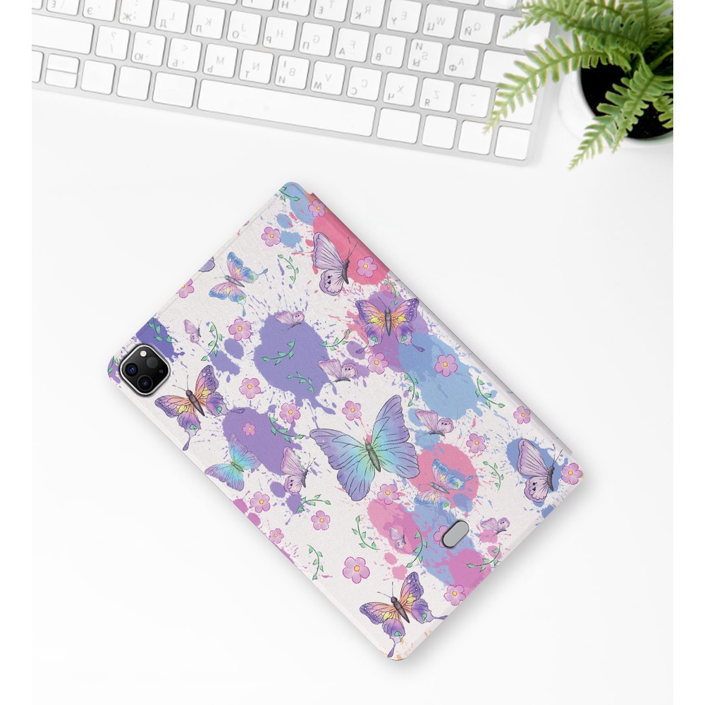 Casing Kulit Untuk iPad Pro 11 2021 2020 2018 Tablet Flip Casing Untuk iPad Pro 11-inch 3rd 2nd 1st generation Fashion Fancy Color Butterfly Series Stand Cover