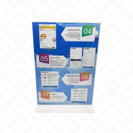 

Acrylic Akrilik Poster Tent Card Holder Tempat Brosur Dua 2 Muka A5