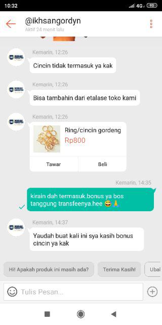 Fullset Batang Gorden Motif Uril Ukuran 50cm