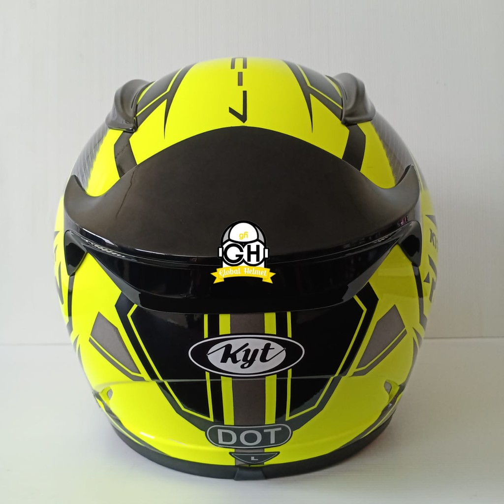 HELM FULL FACE KYT RC7 RC-7 RC SEVEN MOTIF #18 YELLOW FLO BLACK