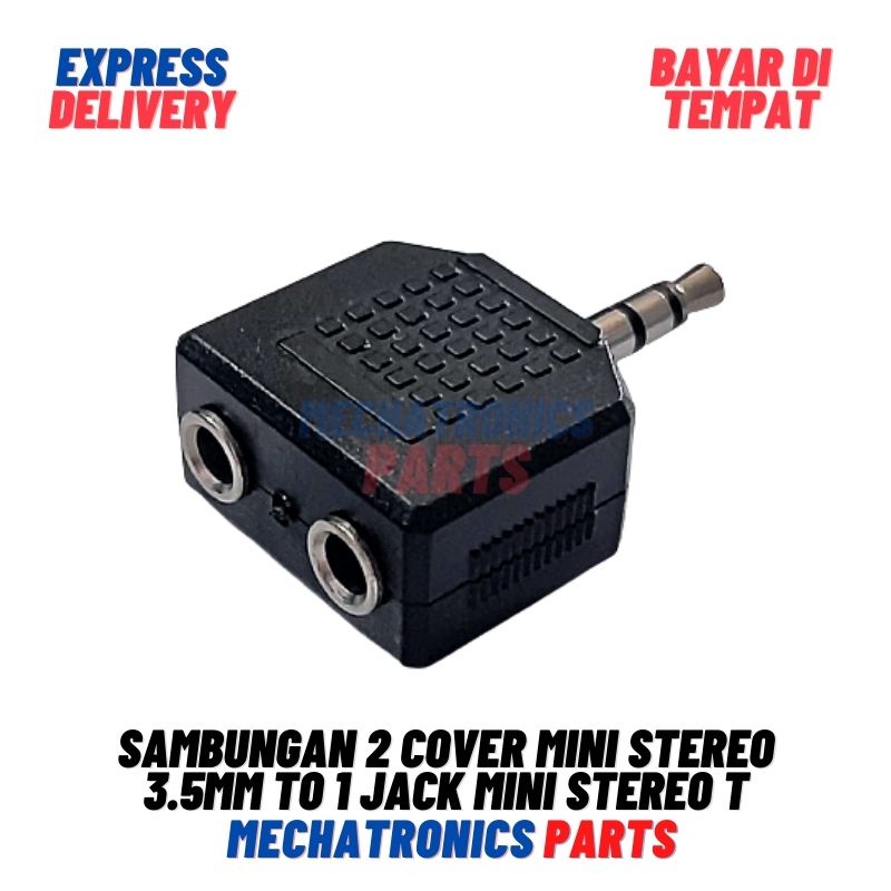 Sambungan 2 Cover Mini Stereo 3.5mm to 1 Jack Mini Stereo T Mini Stereo