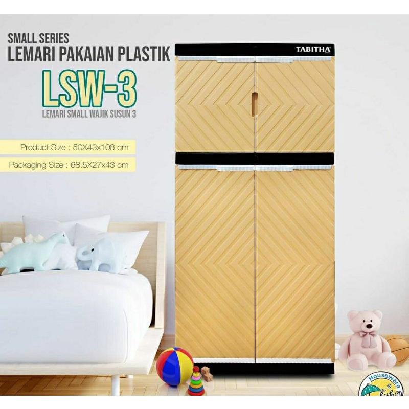 LEMARI PAKAIAN PLASTIK JUMBO LEMARI 3 SUSUN LS2P TABITHA WAJIK 3 SUSUN JUMBO