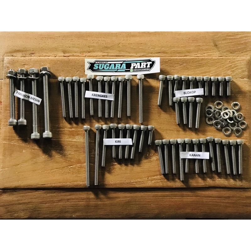 Baut L full mesin cb gl mp tiger baut mesin cb gl mp tiger stenlis baut motor baut cb