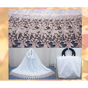 MUKENA PUTIH RENDA DAUN Elegant dan mewah