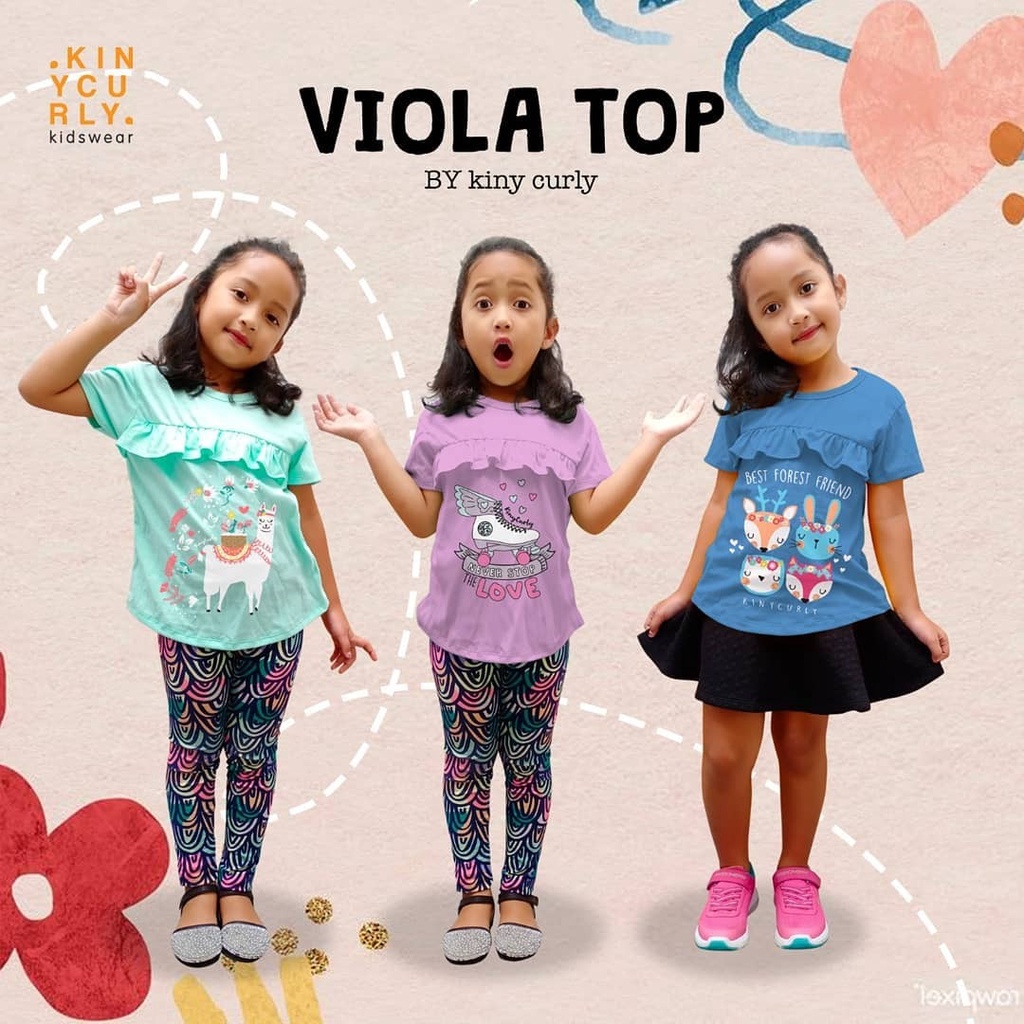 KAOS ANAK PEREMPUAN VIOLA TOP USIA 2-8 TAHUN