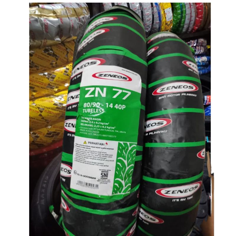 BAN TUBLES ZENEOS ZN 77 80/90.14 ,BAN BARU, 100% ORIGINAL, FREE PENTIL, FOR ALL MATIC