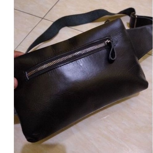 Tas Waistbag 100% Kulit Sapi Asli tanggulangin