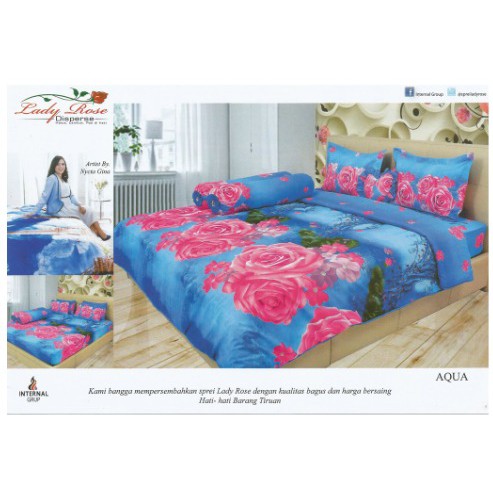 Sprei Lady Rose 180x200 King Terlaris Aqua