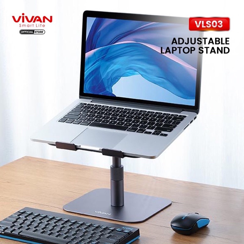 VIVAN VLS03 Laptop Cooling Stand Original Liftable Foldable Aluminum Alloy Gray - Garansi 1 Tahun