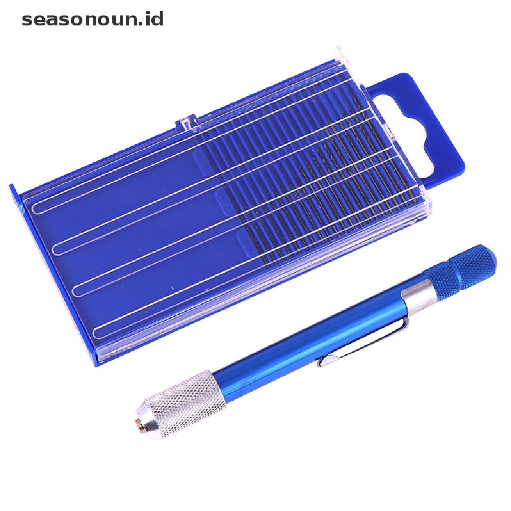 【seasonoun】 21 pcs mini twist micro-drill bits set &amp; aluminum hand drill &amp; case .